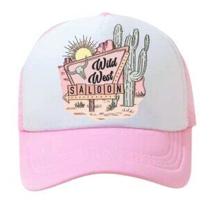 Wild West Saloon Western Pink Trucker Hat